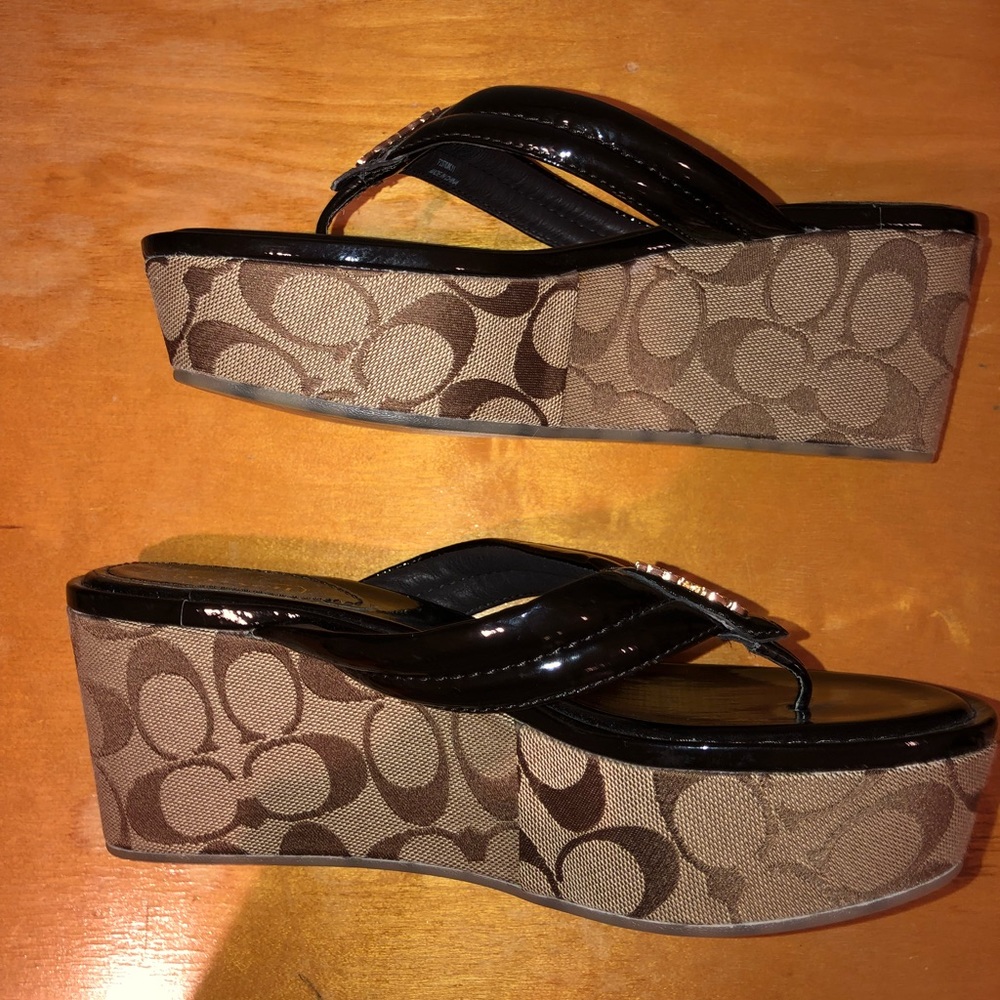 Coach platform sandals